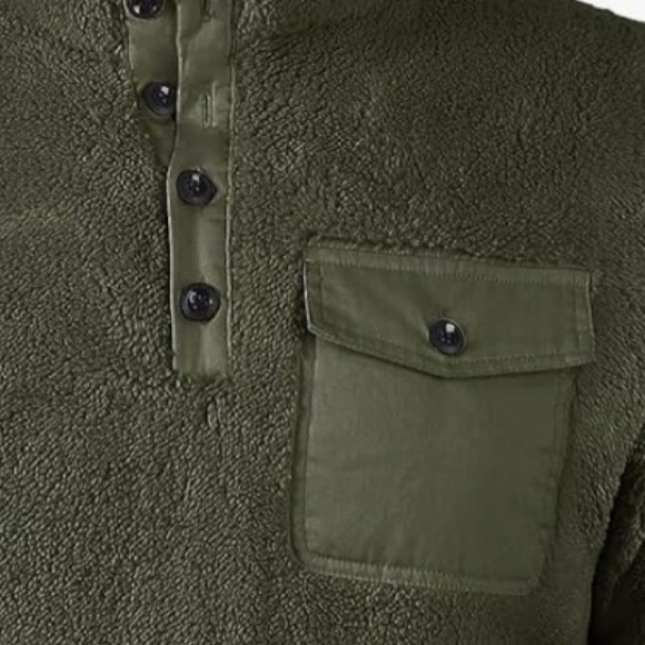 Men's Lightweight Synchilla 3/4 button Fleece Pullover forest green size XXL - Picture 3 of 7